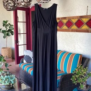 EILEEN FISHER Black Maxi Empire Dress SZ Large